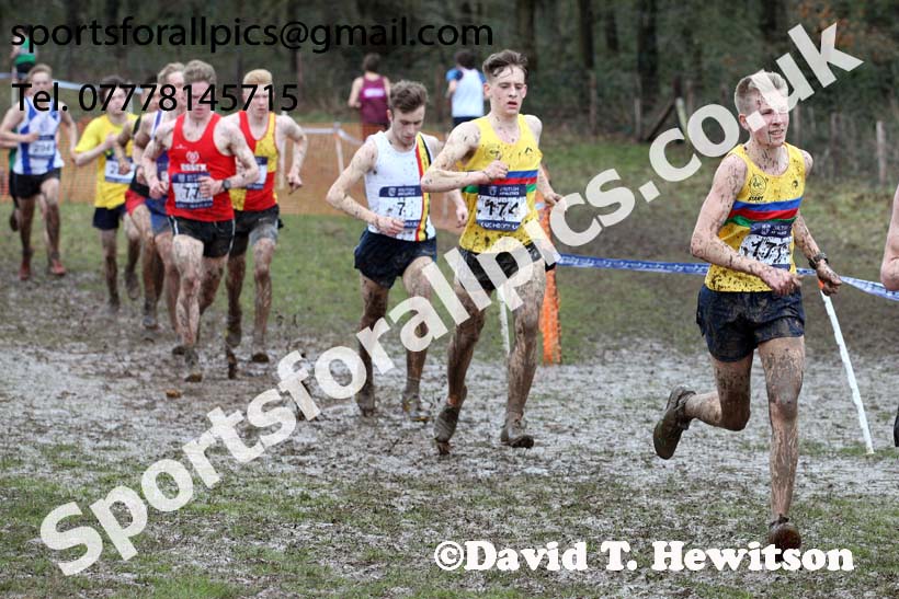 Mens under-20s 2018 British Inter Counties Cross Country Champs., Prestwold Hall, Loughborough. Photo: David T. Hewitson/Sports for All Pics